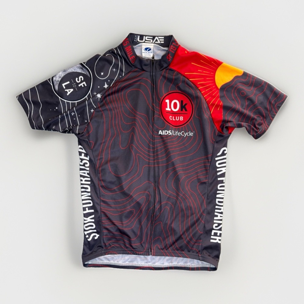 Voler Men's Cycling Jersey AIDS LifeCycle 10K Club June 2019 SF LA Black Red L
